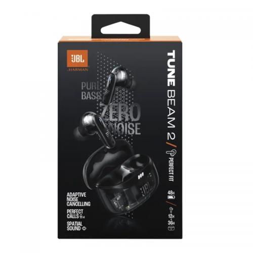 JBL Tune Beam 2 Ghost True Wireless Noise Cancelling Earbuds Black